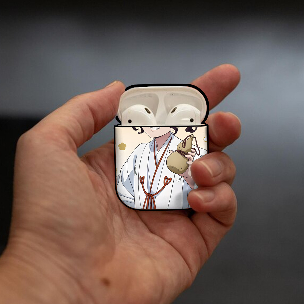 薬屋のひとりごと The Apothecary Diaries AirPods 第2世代保護ケース ハードシェル ブラック 耐衝撃・防指紋・カラビナ付き