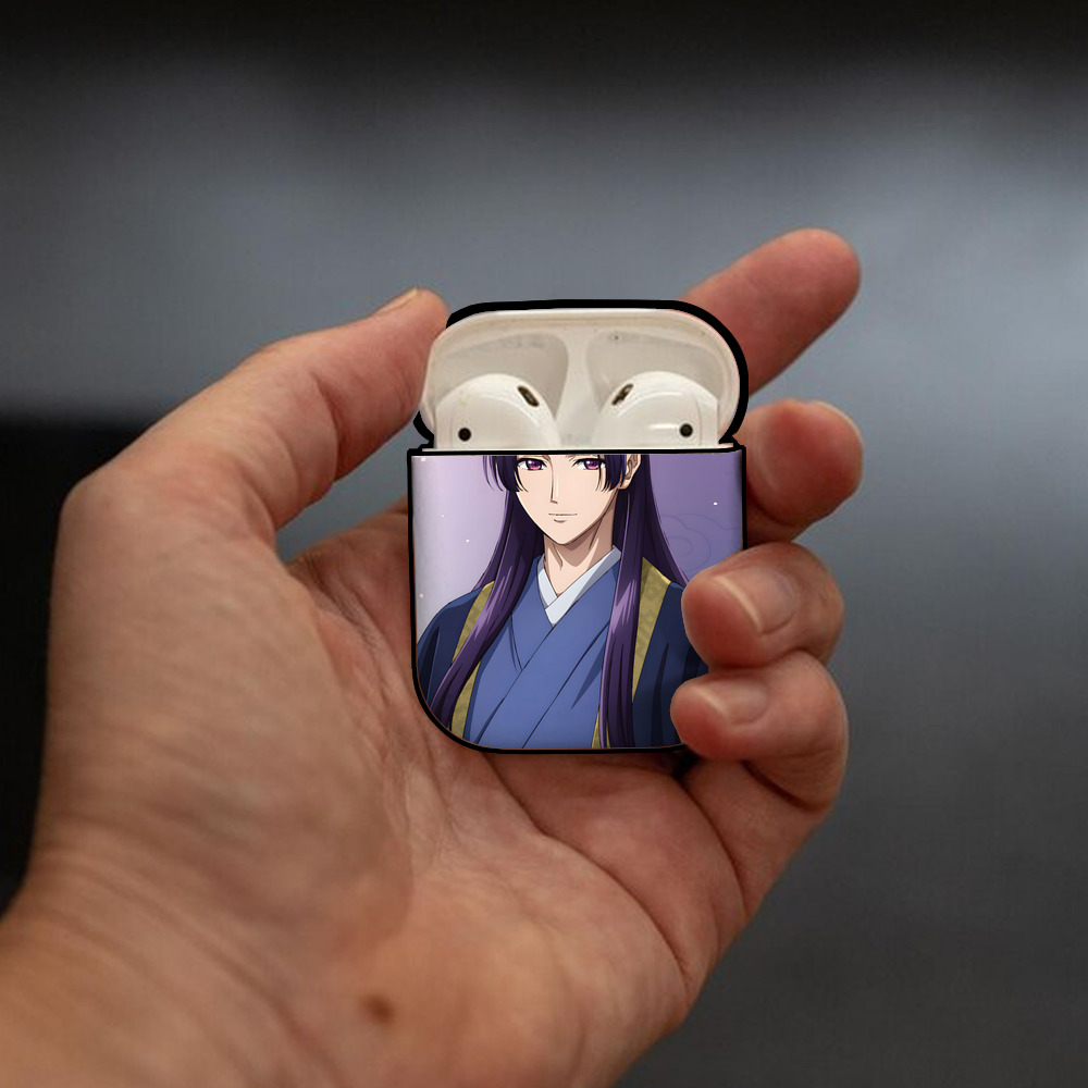 薬屋のひとりごと The Apothecary Diaries AirPods 第2世代保護ケース ハードシェル ブラック 耐衝撃・防指紋・カラビナ付き