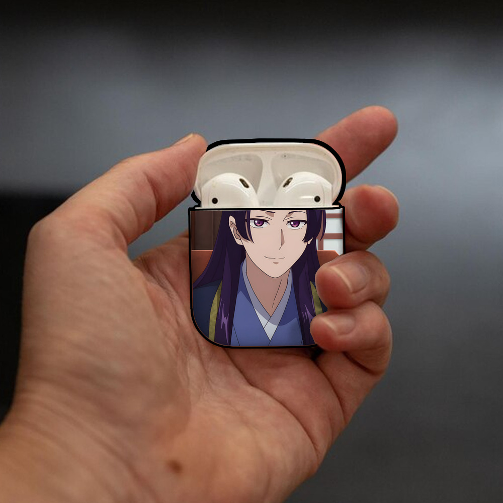 薬屋のひとりごと The Apothecary Diaries AirPods 第2世代保護ケース ハードシェル ブラック 耐衝撃・防指紋・カラビナ付き