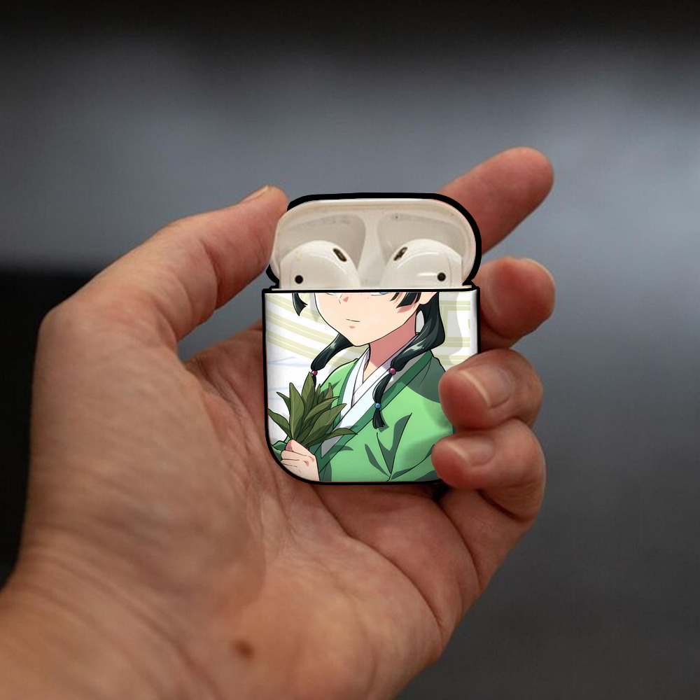 薬屋のひとりごと The Apothecary Diaries AirPods 第2世代保護ケース ハードシェル ブラック 耐衝撃・防指紋・カラビナ付き