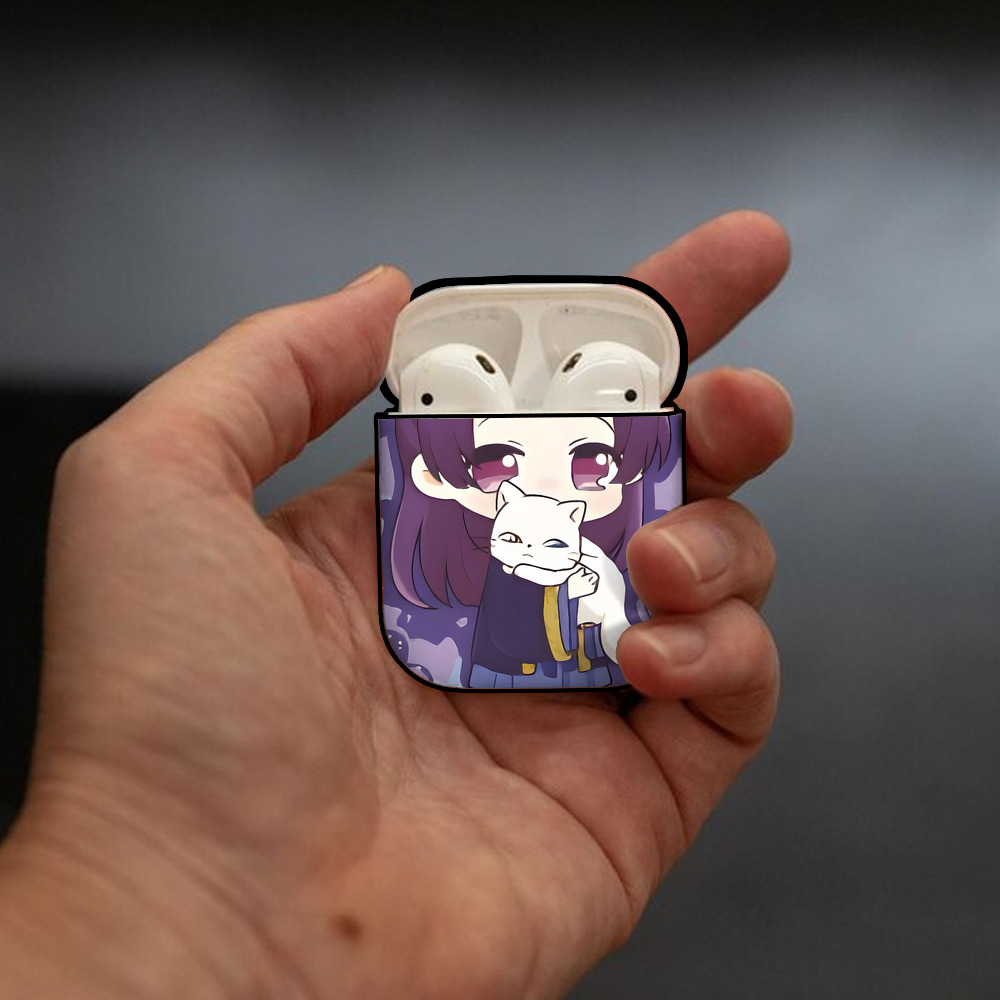 薬屋のひとりごと The Apothecary Diaries AirPods 第2世代保護ケース ハードシェル ブラック 耐衝撃・防指紋・カラビナ付き