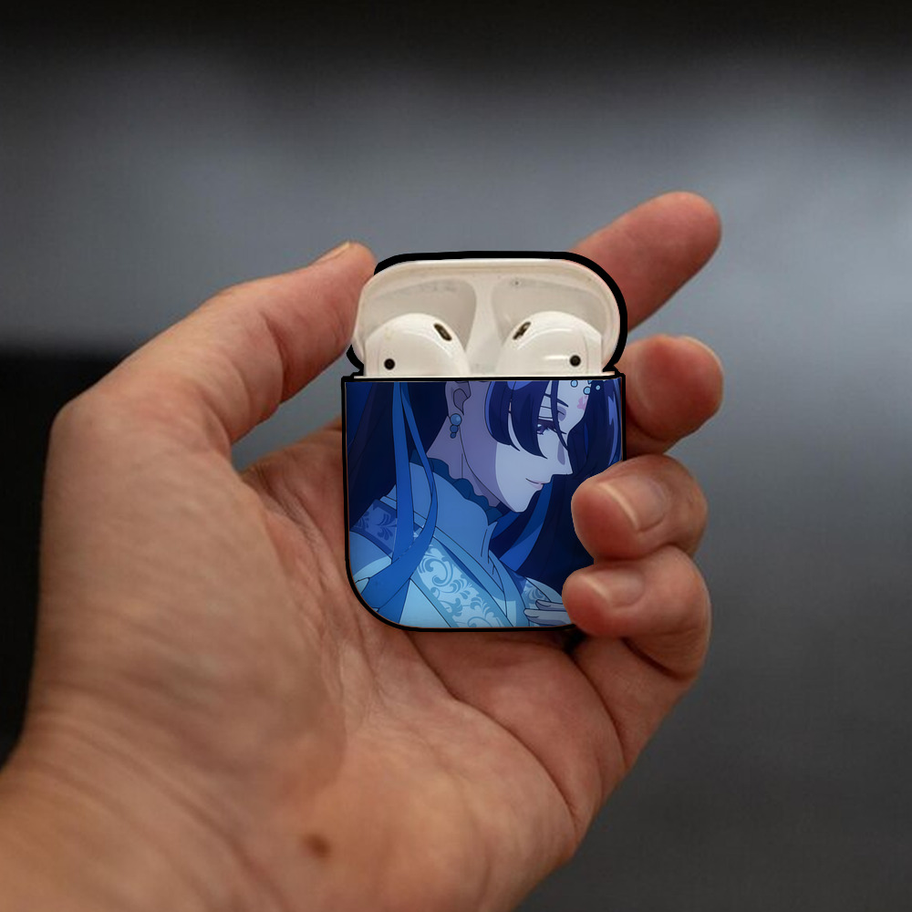 薬屋のひとりごと The Apothecary Diaries AirPods 第2世代保護ケース ハードシェル ブラック 耐衝撃・防指紋・カラビナ付き