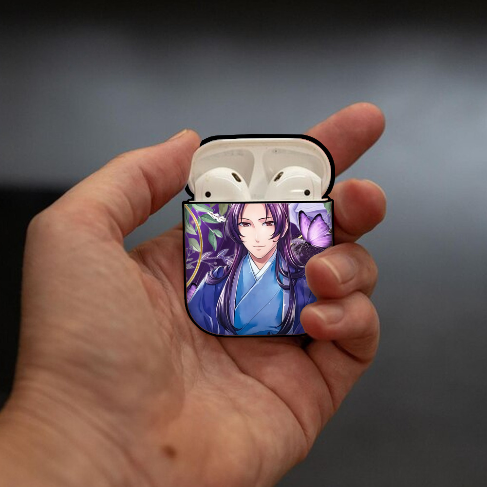 薬屋のひとりごと The Apothecary Diaries AirPods 第2世代保護ケース ハードシェル ブラック 耐衝撃・防指紋・カラビナ付き