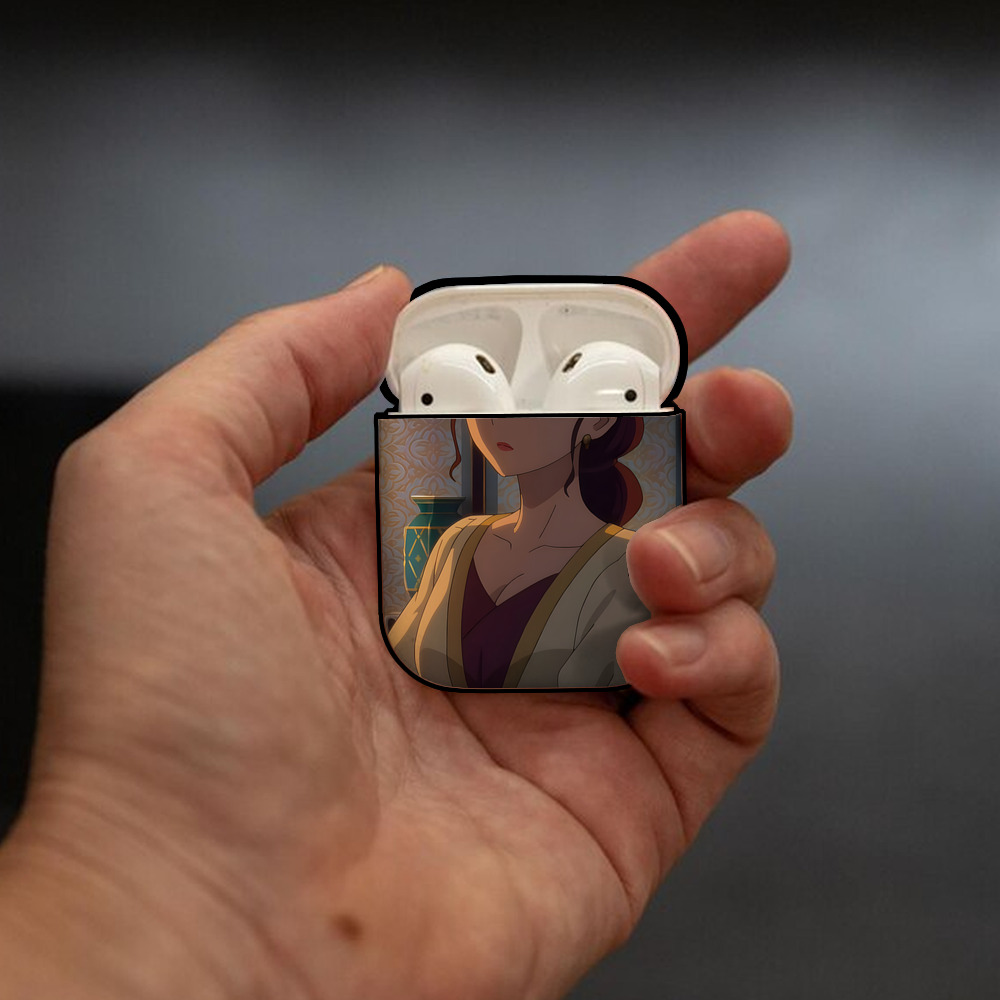 薬屋のひとりごと The Apothecary Diaries AirPods 第2世代保護ケース ハードシェル ブラック 耐衝撃・防指紋・カラビナ付き