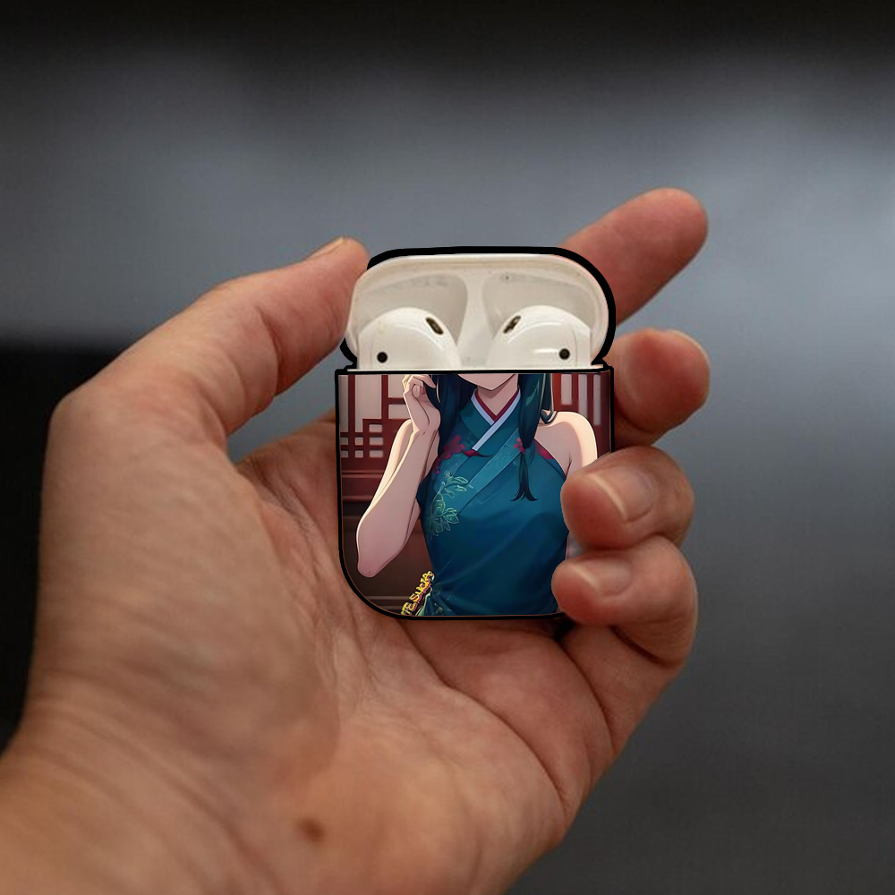 薬屋のひとりごと The Apothecary Diaries AirPods 第2世代保護ケース ハードシェル ブラック 耐衝撃・防指紋・カラビナ付き