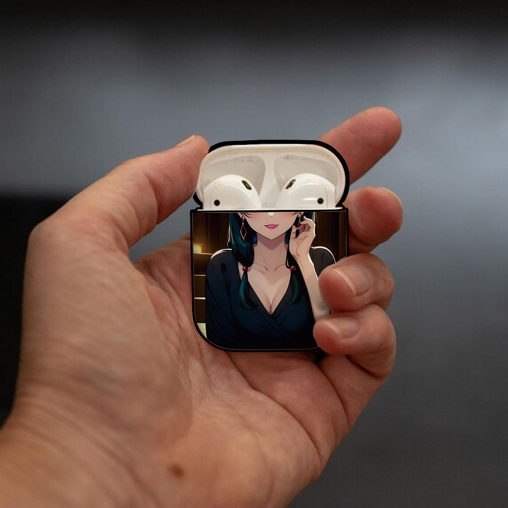 薬屋のひとりごと The Apothecary Diaries AirPods 第2世代保護ケース ハードシェル ブラック 耐衝撃・防指紋・カラビナ付き