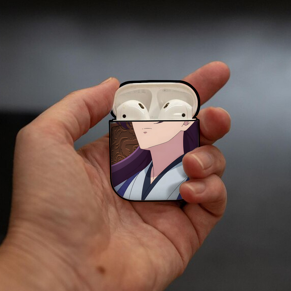薬屋のひとりごと The Apothecary Diaries AirPods 第2世代保護ケース ハードシェル ブラック 耐衝撃・防指紋・カラビナ付き
