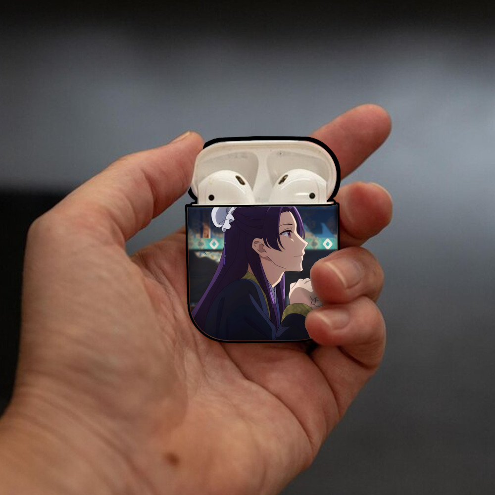 薬屋のひとりごと The Apothecary Diaries AirPods 第2世代保護ケース ハードシェル ブラック 耐衝撃・防指紋・カラビナ付き