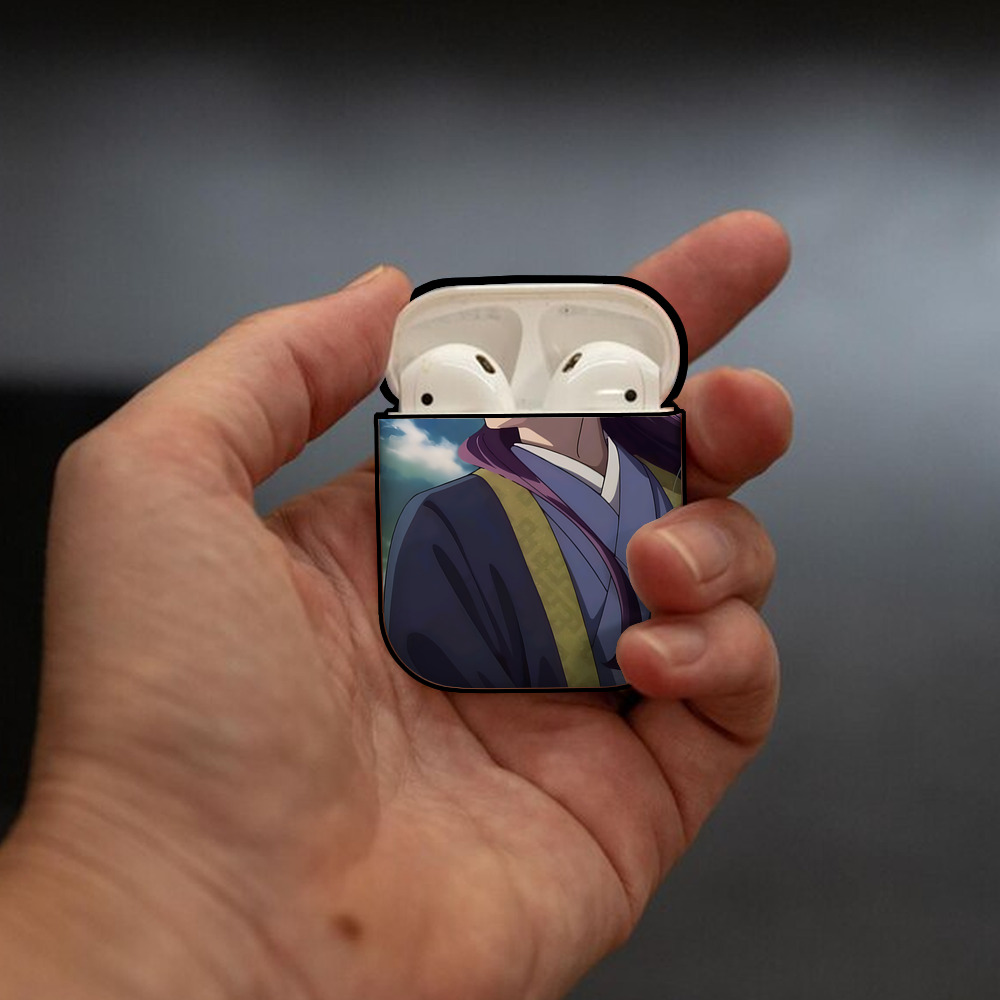 薬屋のひとりごと The Apothecary Diaries AirPods 第2世代保護ケース ハードシェル ブラック 耐衝撃・防指紋・カラビナ付き