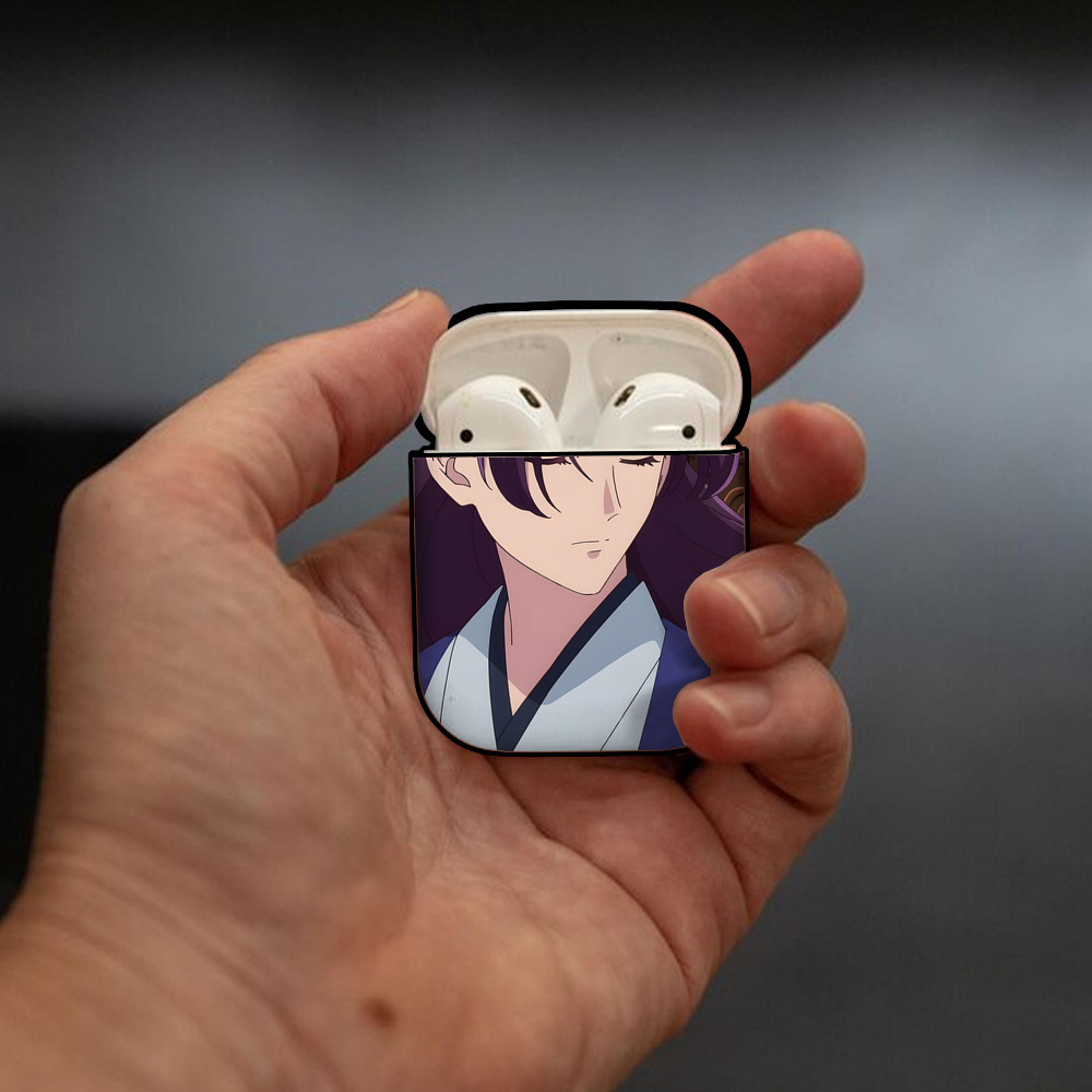 薬屋のひとりごと The Apothecary Diaries AirPods 第2世代保護ケース ハードシェル ブラック 耐衝撃・防指紋・カラビナ付き