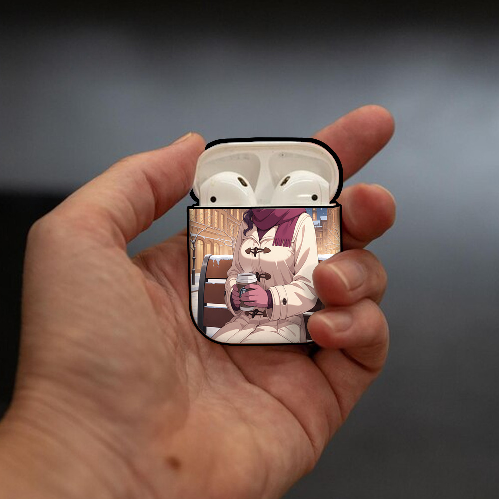 薬屋のひとりごと The Apothecary Diaries AirPods 第2世代保護ケース ハードシェル ブラック 耐衝撃・防指紋・カラビナ付き