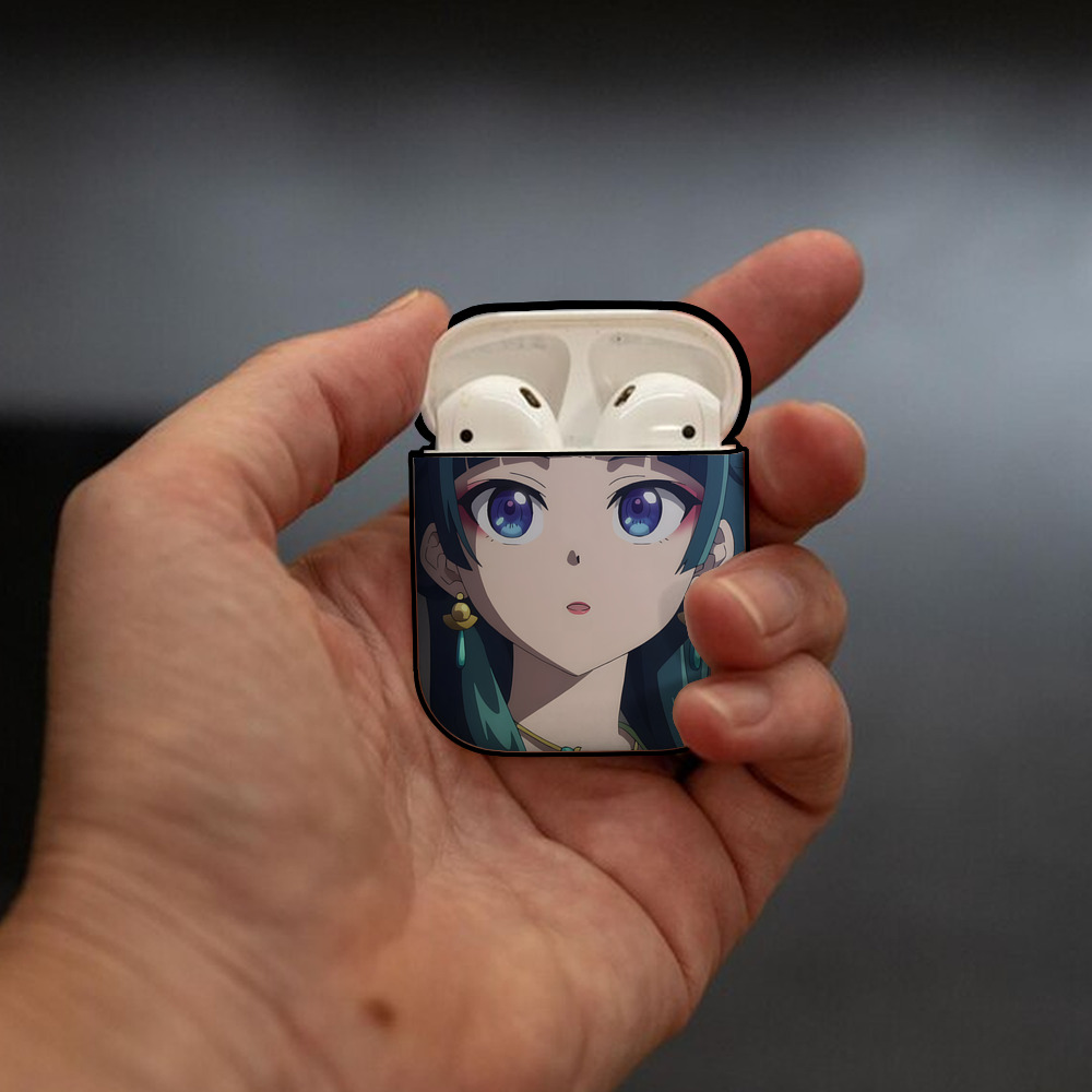 薬屋のひとりごと The Apothecary Diaries AirPods 第2世代保護ケース ハードシェル ブラック 耐衝撃・防指紋・カラビナ付き