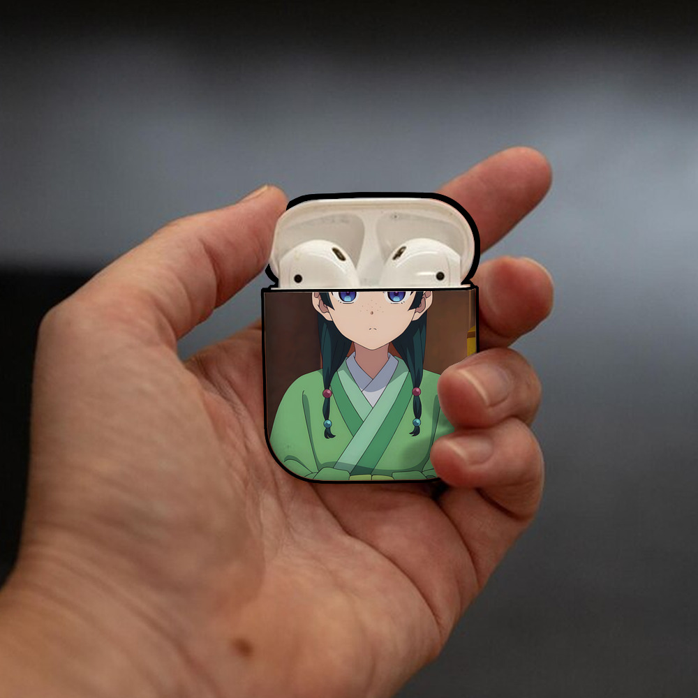 薬屋のひとりごと The Apothecary Diaries AirPods 第2世代保護ケース ハードシェル ブラック 耐衝撃・防指紋・カラビナ付き