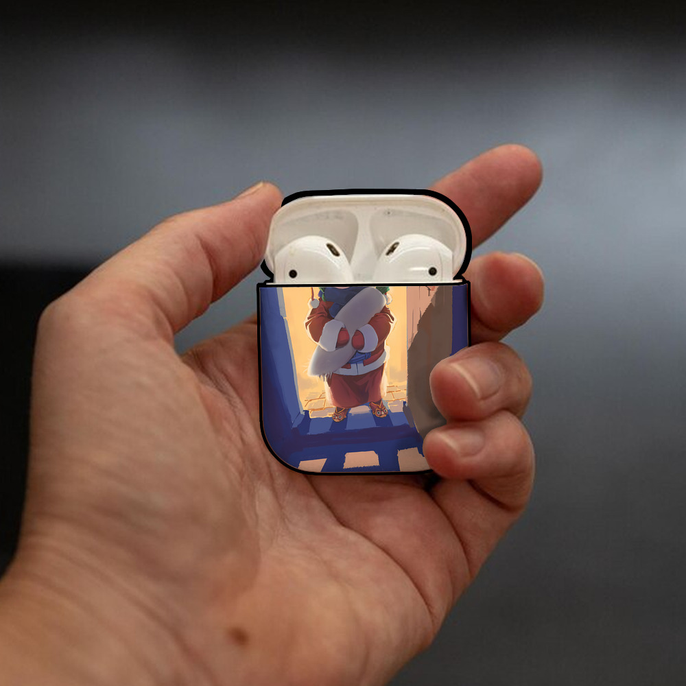 薬屋のひとりごと The Apothecary Diaries AirPods 第2世代保護ケース ハードシェル ブラック 耐衝撃・防指紋・カラビナ付き