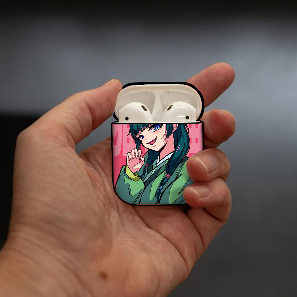 薬屋のひとりごと The Apothecary Diaries AirPods 第2世代保護ケース ハードシェル ブラック 耐衝撃・防指紋・カラビナ付き