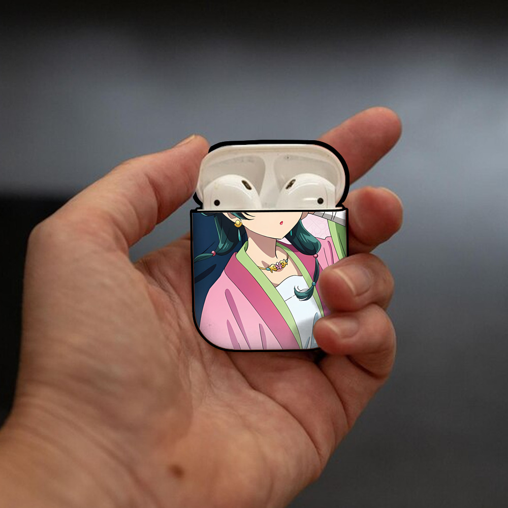 薬屋のひとりごと The Apothecary Diaries AirPods 第2世代保護ケース ハードシェル ブラック 耐衝撃・防指紋・カラビナ付き
