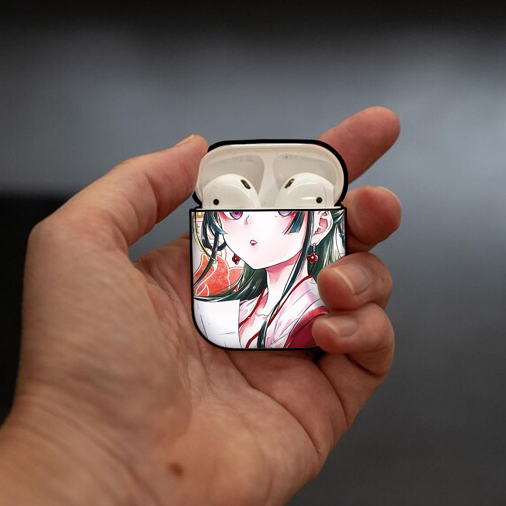 薬屋のひとりごと The Apothecary Diaries AirPods 第2世代保護ケース ハードシェル ブラック 耐衝撃・防指紋・カラビナ付き