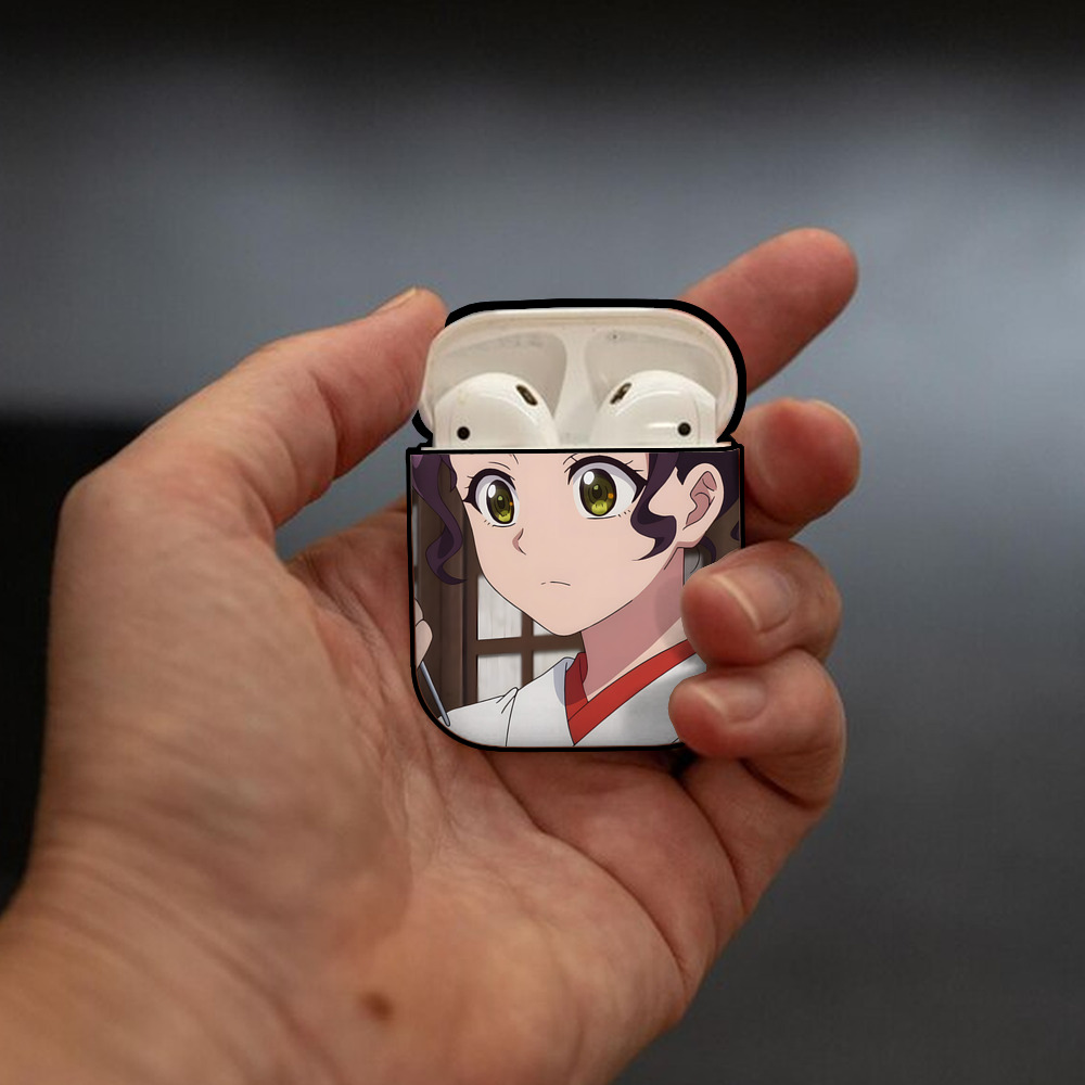 薬屋のひとりごと The Apothecary Diaries AirPods 第2世代保護ケース ハードシェル ブラック 耐衝撃・防指紋・カラビナ付き