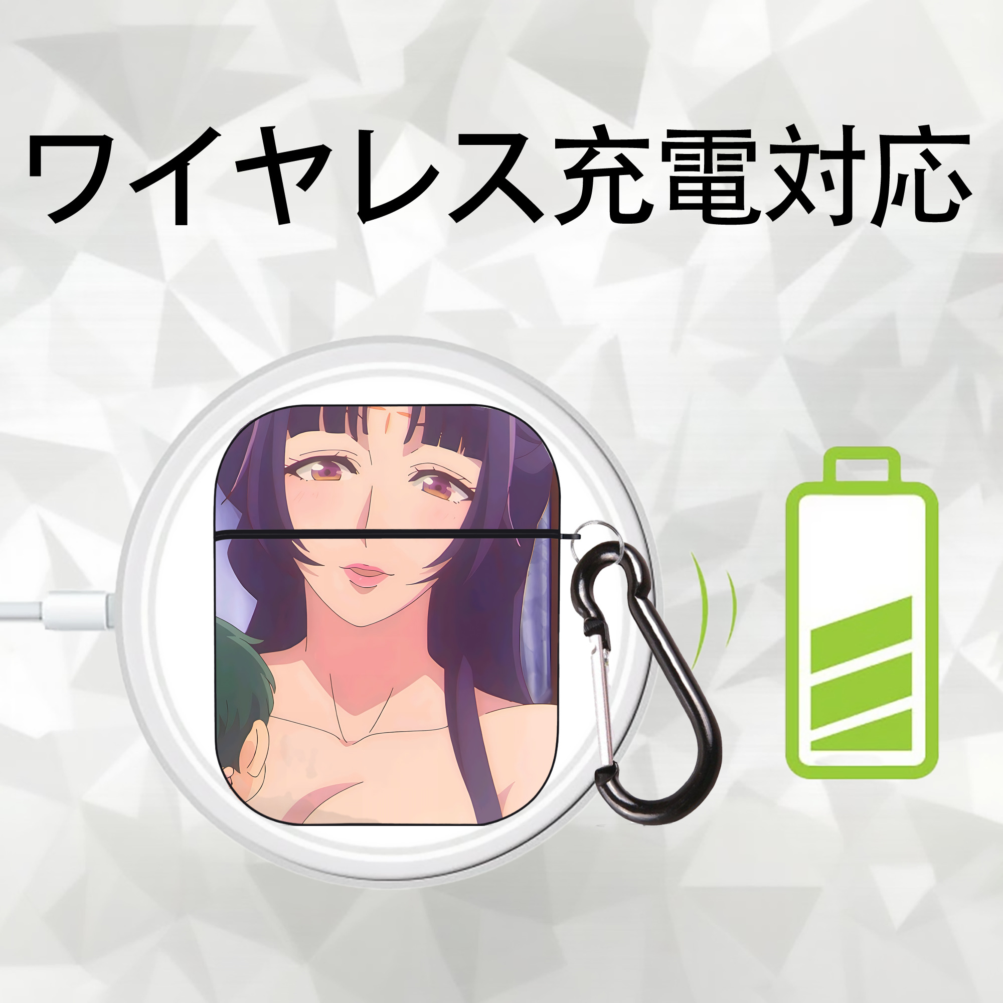 薬屋のひとりごと The Apothecary Diaries AirPods 第2世代保護ケース ハードシェル ブラック 耐衝撃・防指紋・カラビナ付き