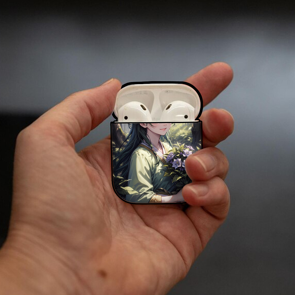 薬屋のひとりごと The Apothecary Diaries AirPods 第2世代保護ケース ハードシェル ブラック 耐衝撃・防指紋・カラビナ付き