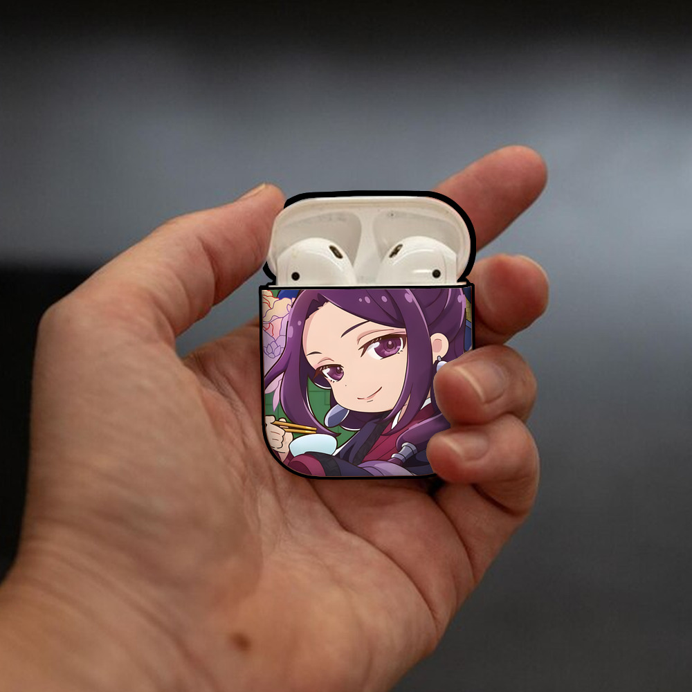 薬屋のひとりごと The Apothecary Diaries AirPods 第2世代保護ケース ハードシェル ブラック 耐衝撃・防指紋・カラビナ付き