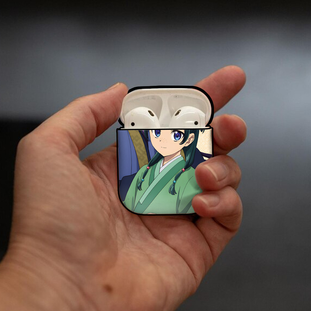 薬屋のひとりごと The Apothecary Diaries AirPods 第2世代保護ケース ハードシェル ブラック 耐衝撃・防指紋・カラビナ付き