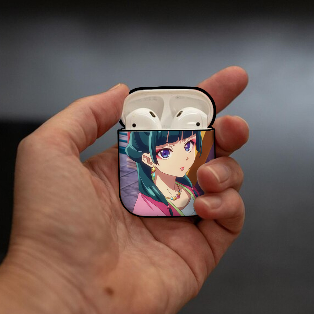 薬屋のひとりごと The Apothecary Diaries AirPods 第2世代保護ケース ハードシェル ブラック 耐衝撃・防指紋・カラビナ付き