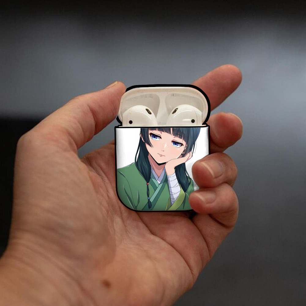 薬屋のひとりごと The Apothecary Diaries AirPods 第2世代保護ケース ハードシェル ブラック 耐衝撃・防指紋・カラビナ付き