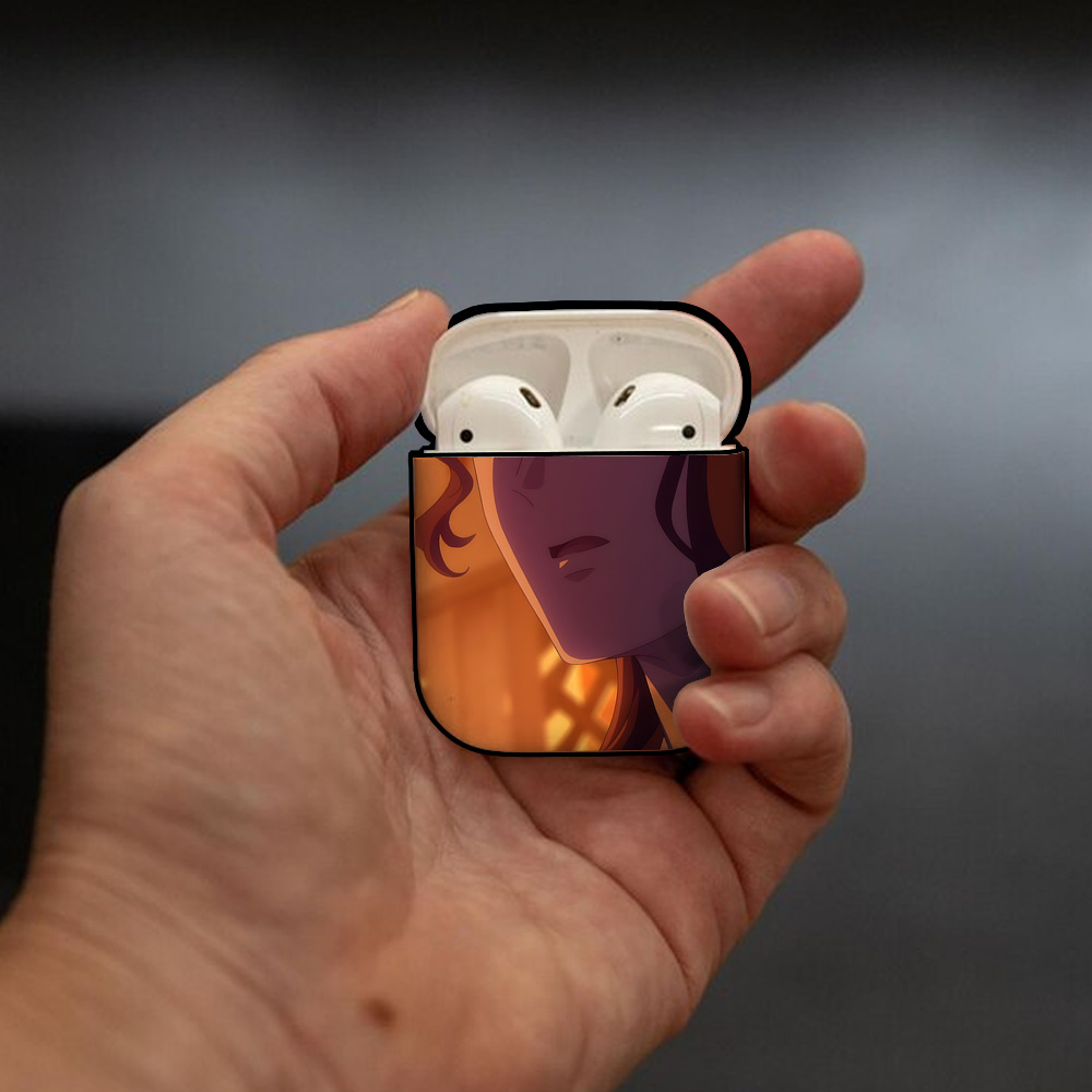 薬屋のひとりごと The Apothecary Diaries AirPods 第2世代保護ケース ハードシェル ブラック 耐衝撃・防指紋・カラビナ付き