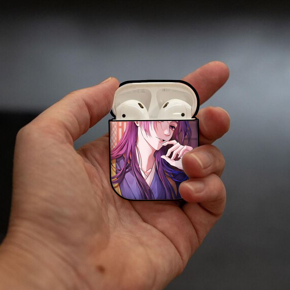 薬屋のひとりごと The Apothecary Diaries AirPods 第2世代保護ケース ハードシェル ブラック 耐衝撃・防指紋・カラビナ付き