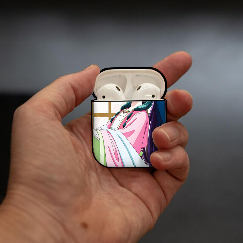 薬屋のひとりごと The Apothecary Diaries AirPods 第2世代保護ケース ハードシェル ブラック 耐衝撃・防指紋・カラビナ付き