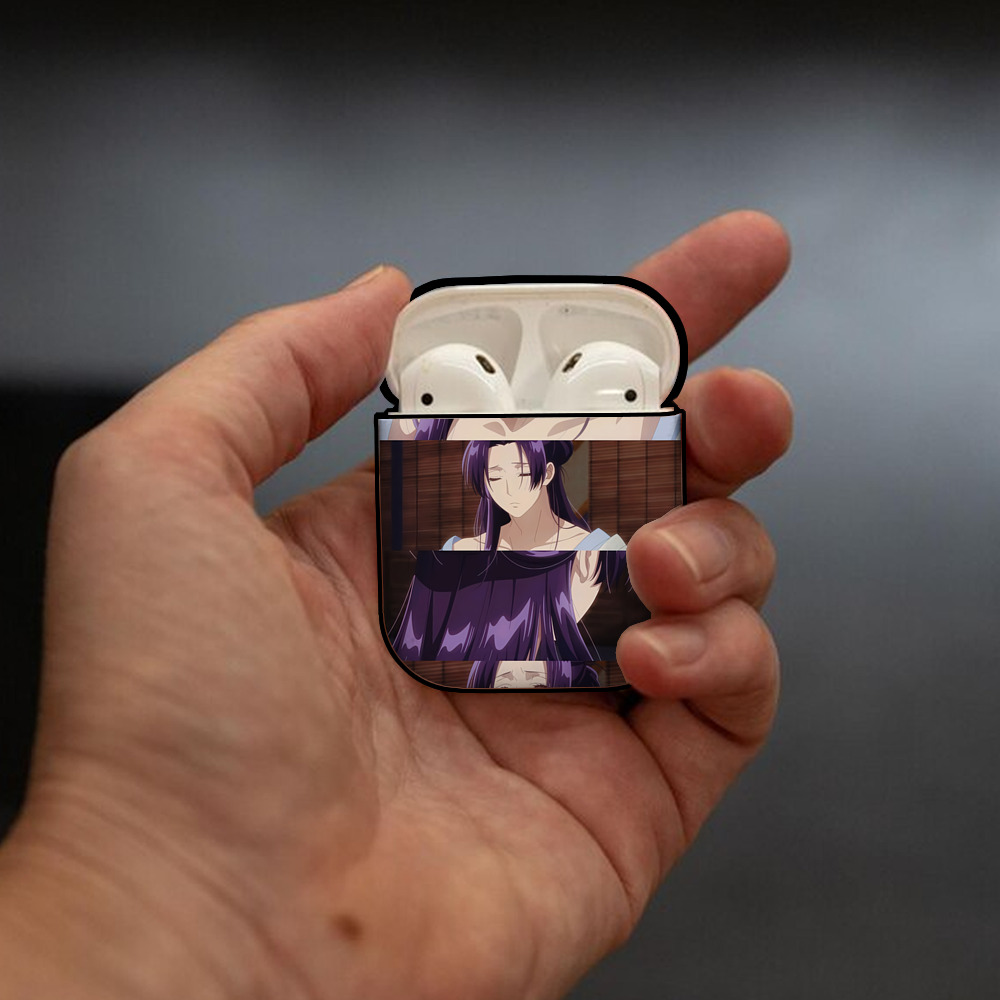 薬屋のひとりごと The Apothecary Diaries AirPods 第2世代保護ケース ハードシェル ブラック 耐衝撃・防指紋・カラビナ付き