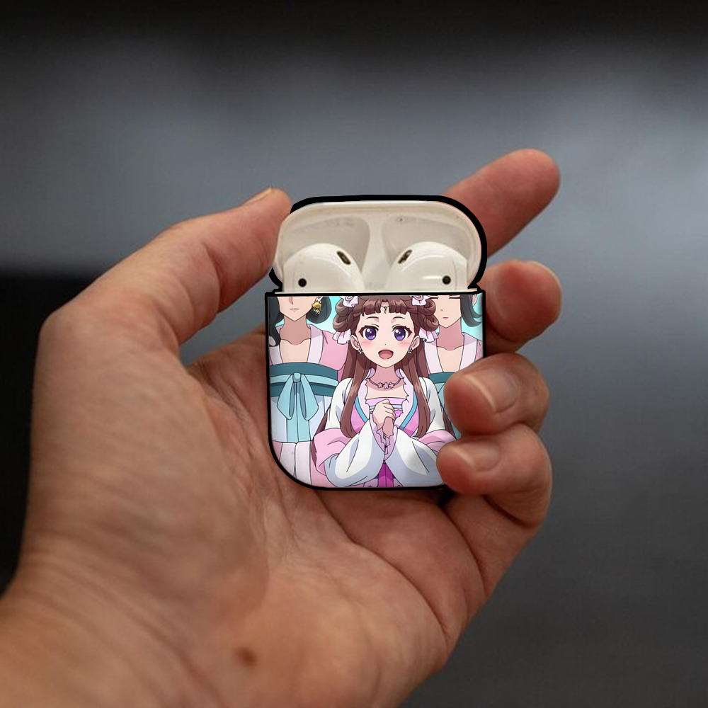 薬屋のひとりごと The Apothecary Diaries AirPods 第2世代保護ケース ハードシェル ブラック 耐衝撃・防指紋・カラビナ付き