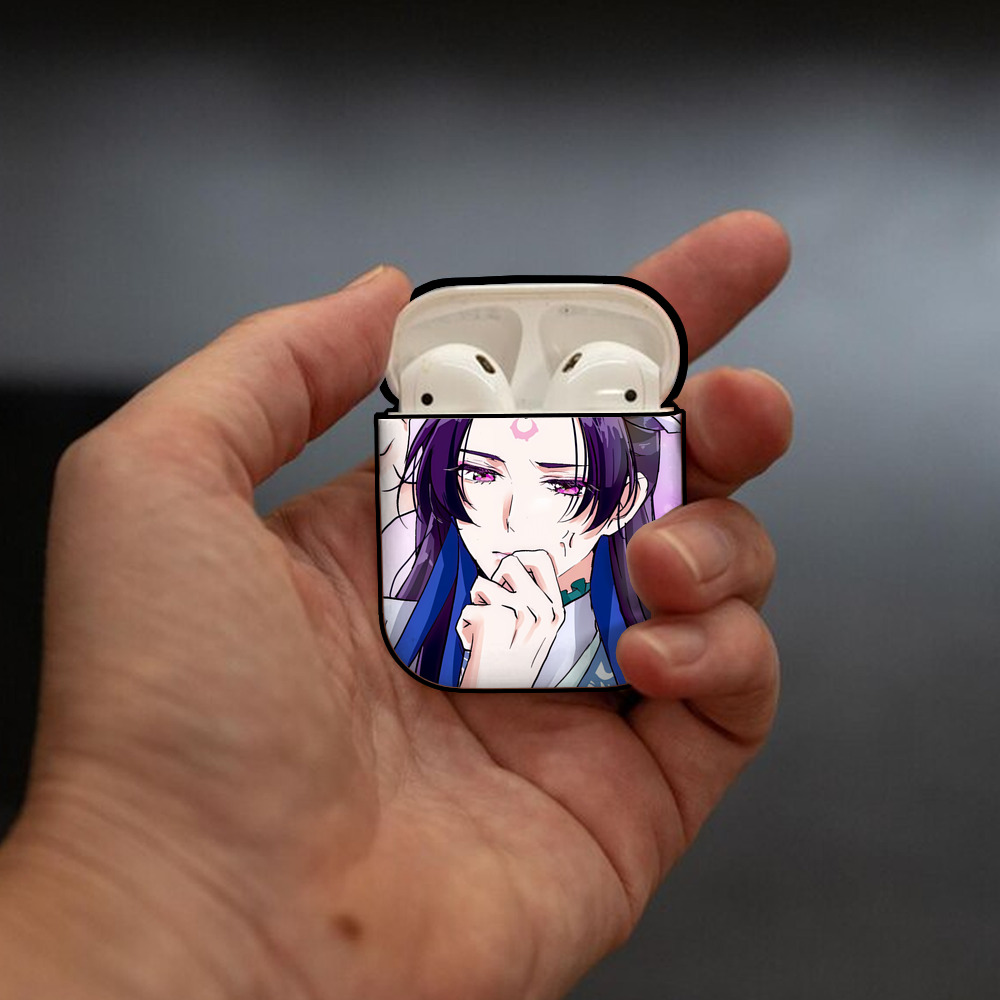 薬屋のひとりごと The Apothecary Diaries AirPods 第2世代保護ケース ハードシェル ブラック 耐衝撃・防指紋・カラビナ付き