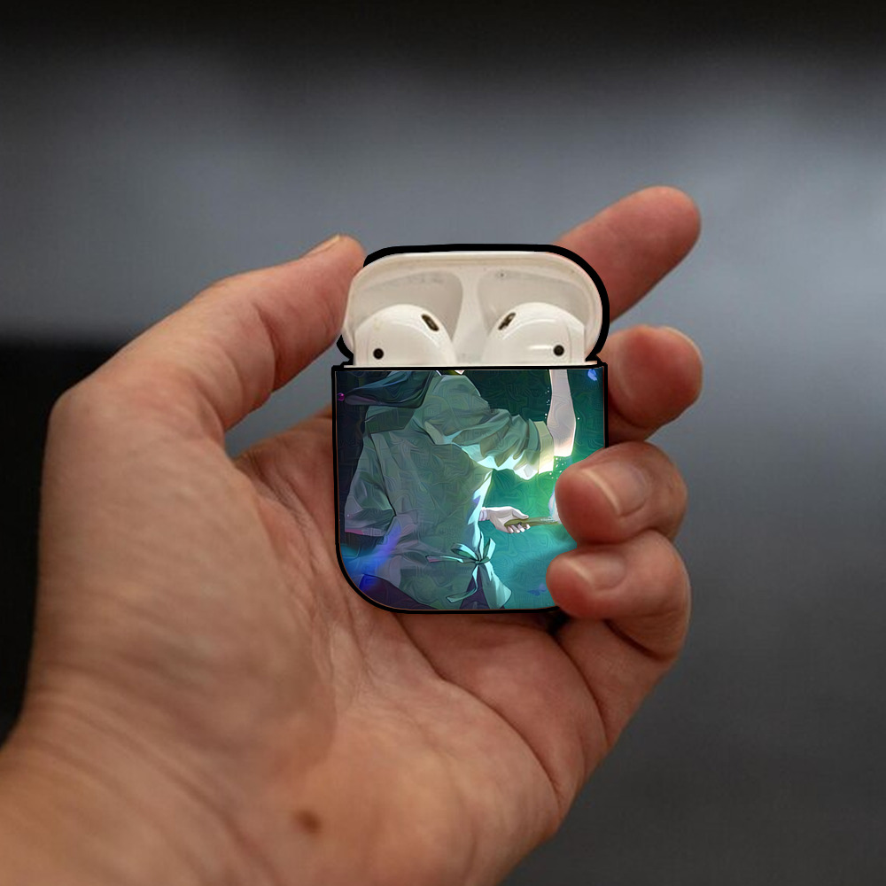 薬屋のひとりごと The Apothecary Diaries AirPods 第2世代保護ケース ハードシェル ブラック 耐衝撃・防指紋・カラビナ付き