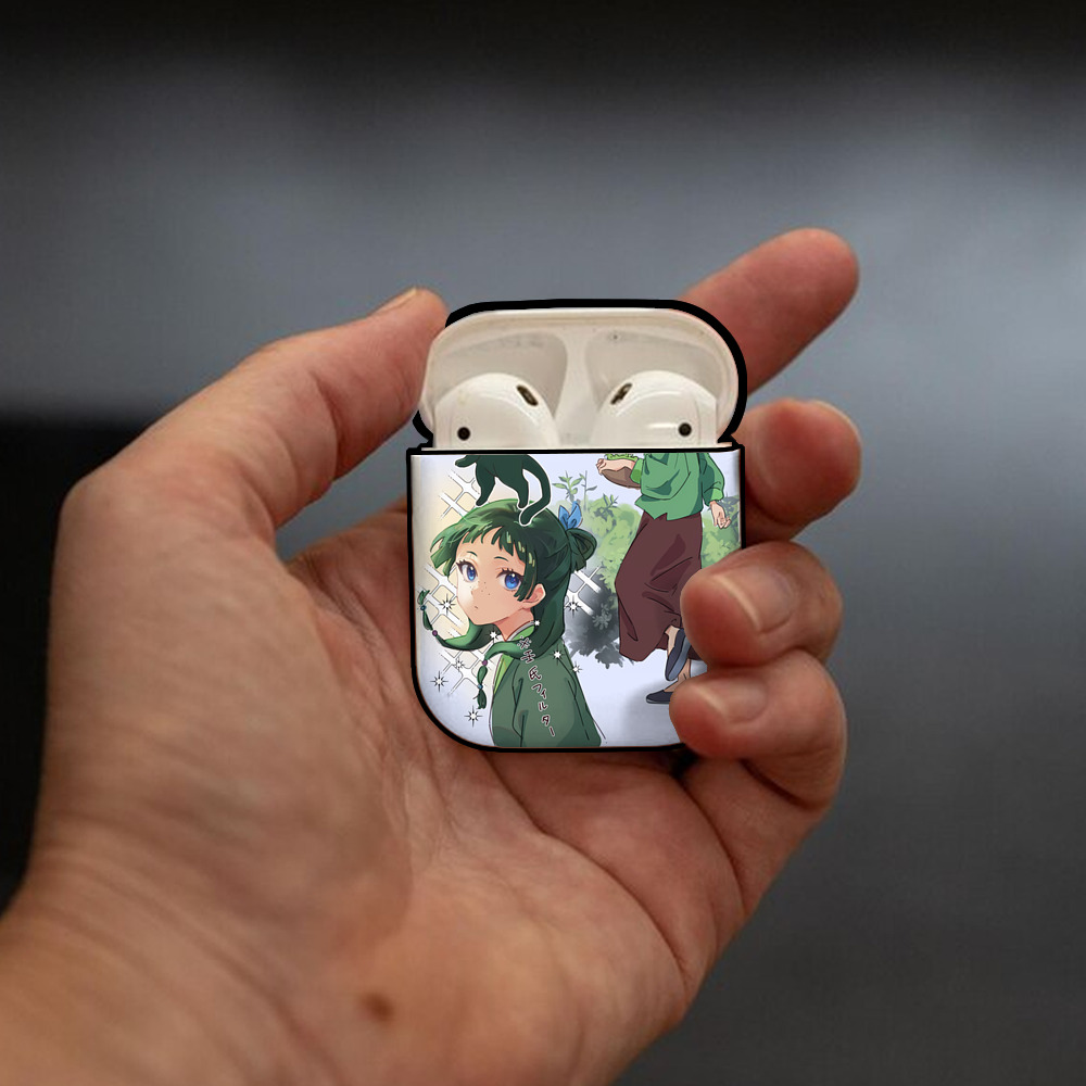 薬屋のひとりごと The Apothecary Diaries AirPods 第2世代保護ケース ハードシェル ブラック 耐衝撃・防指紋・カラビナ付き