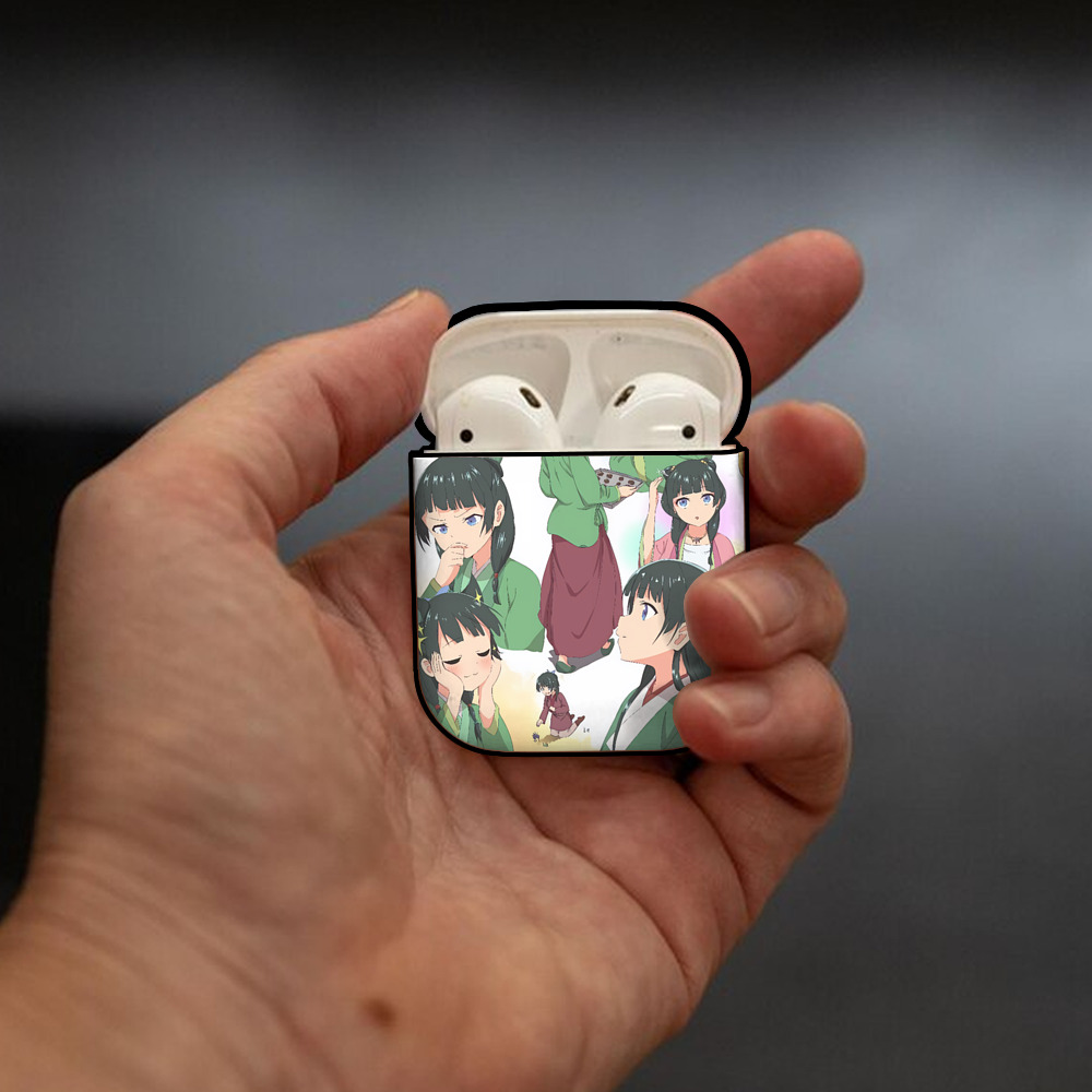 薬屋のひとりごと The Apothecary Diaries AirPods 第2世代保護ケース ハードシェル ブラック 耐衝撃・防指紋・カラビナ付き