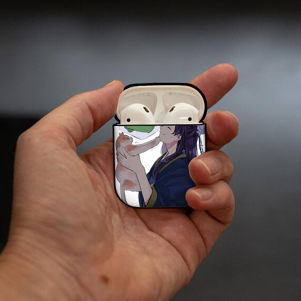 薬屋のひとりごと The Apothecary Diaries AirPods 第2世代保護ケース ハードシェル ブラック 耐衝撃・防指紋・カラビナ付き