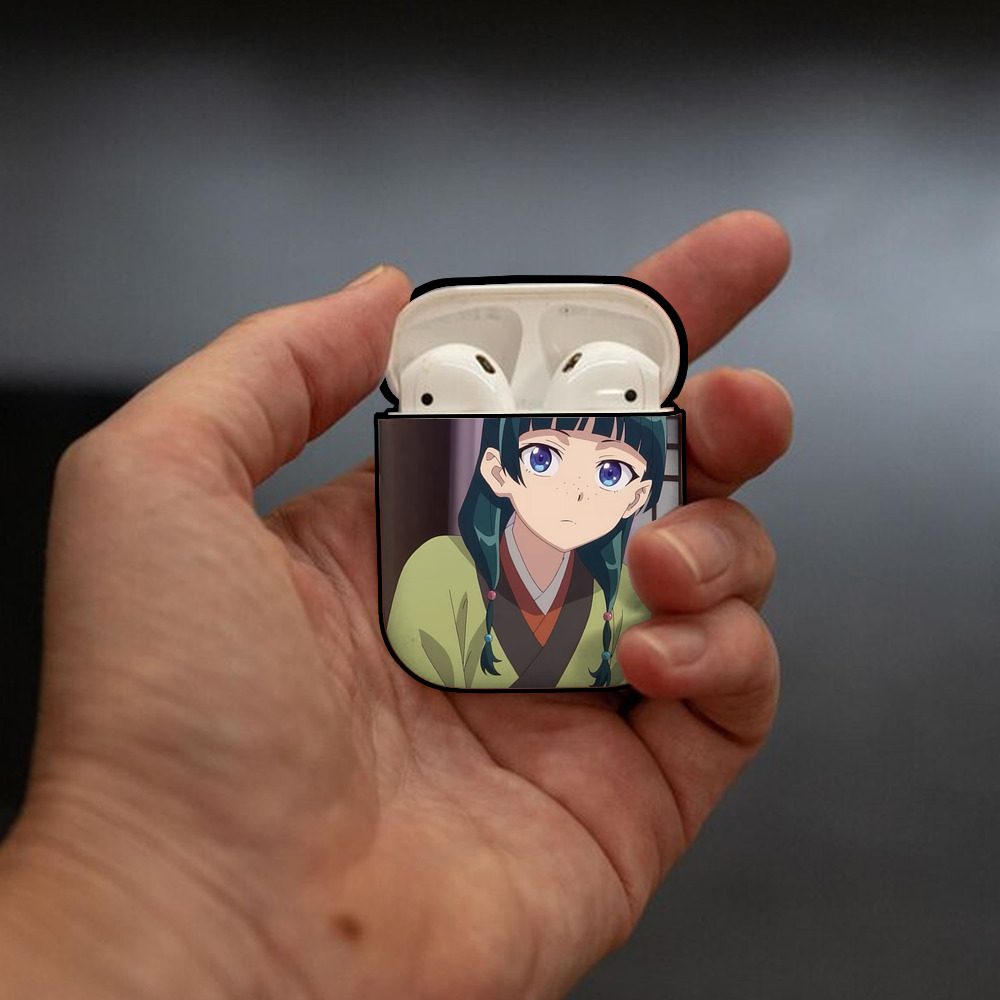 薬屋のひとりごと The Apothecary Diaries AirPods 第2世代保護ケース ハードシェル ブラック 耐衝撃・防指紋・カラビナ付き