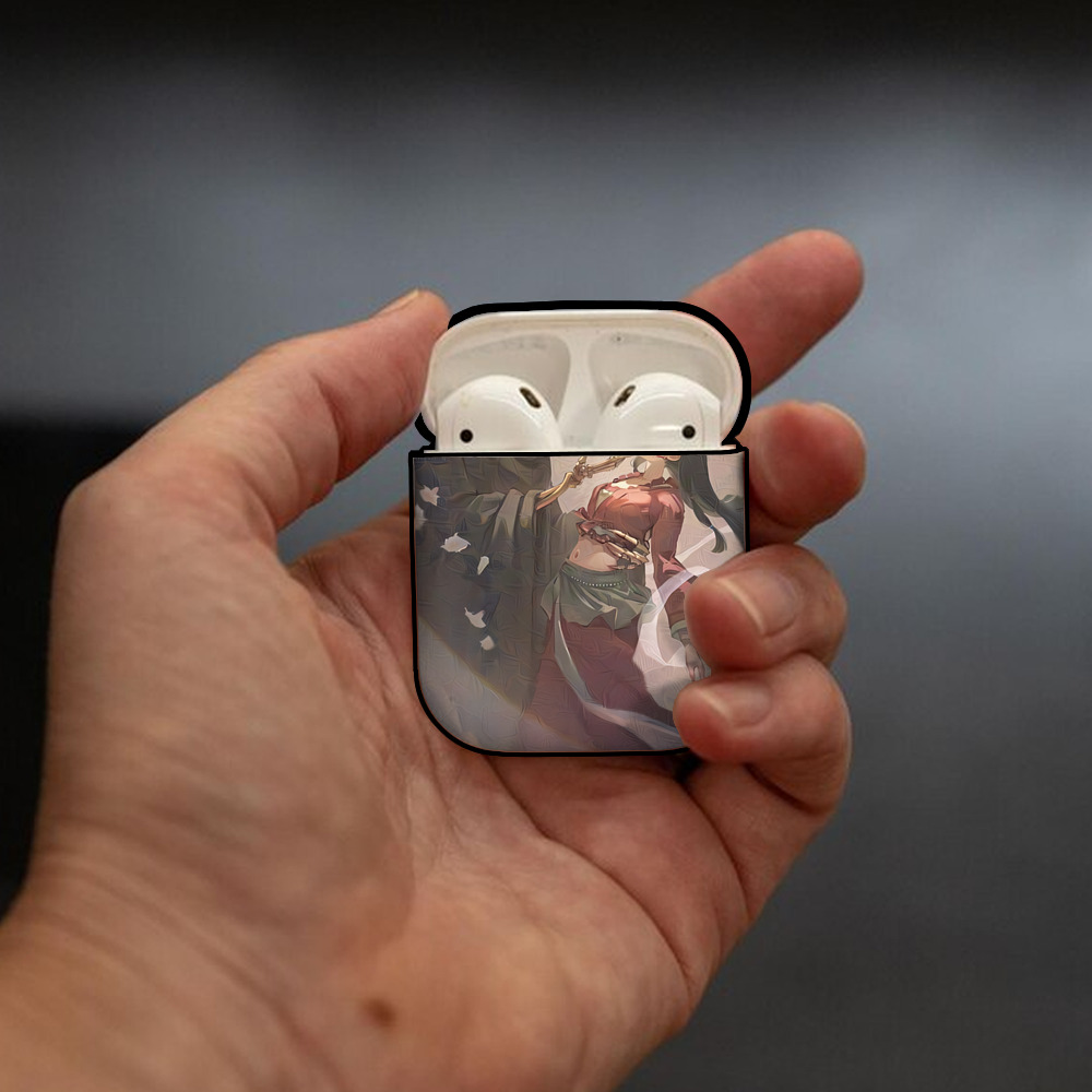 薬屋のひとりごと The Apothecary Diaries AirPods 第2世代保護ケース ハードシェル ブラック 耐衝撃・防指紋・カラビナ付き