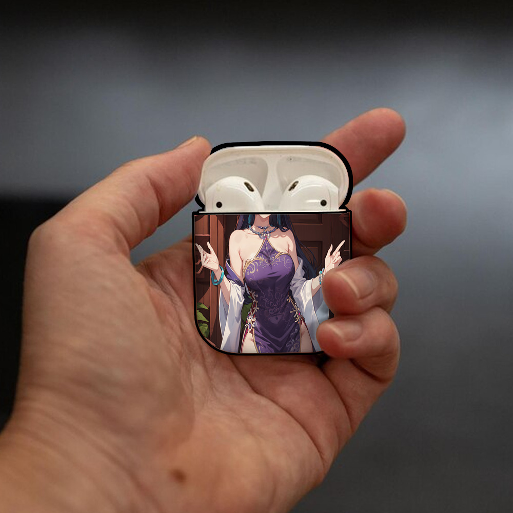 薬屋のひとりごと The Apothecary Diaries AirPods 第2世代保護ケース ハードシェル ブラック 耐衝撃・防指紋・カラビナ付き