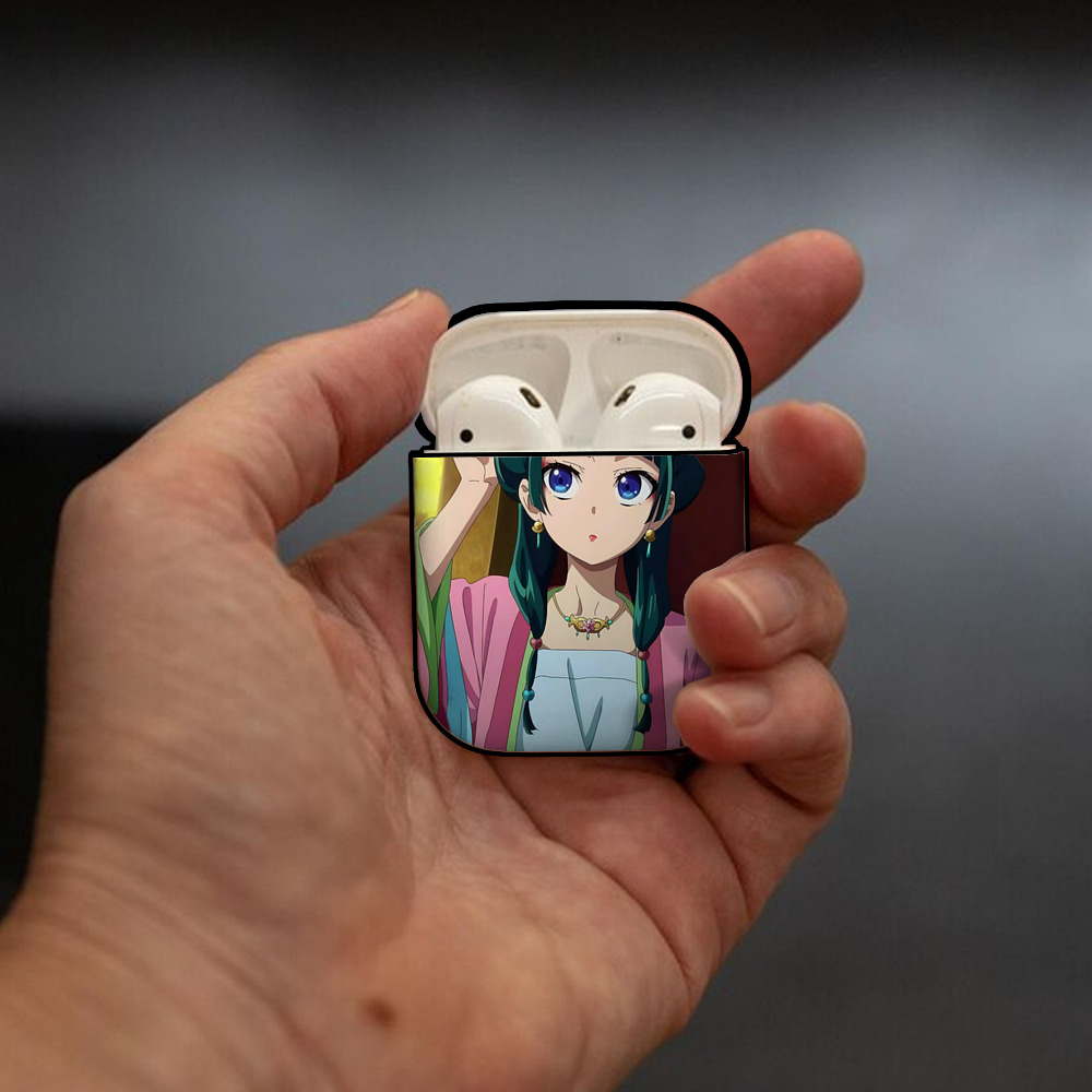 薬屋のひとりごと The Apothecary Diaries AirPods 第2世代保護ケース ハードシェル ブラック 耐衝撃・防指紋・カラビナ付き