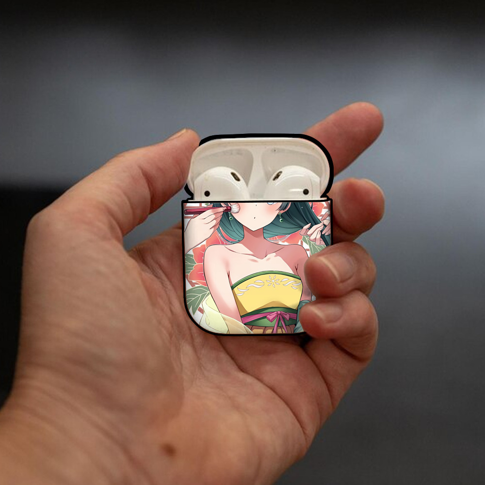 薬屋のひとりごと The Apothecary Diaries AirPods 第2世代保護ケース ハードシェル ブラック 耐衝撃・防指紋・カラビナ付き