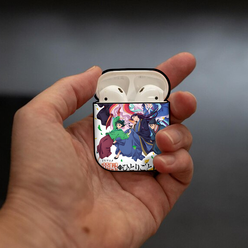 薬屋のひとりごと The Apothecary Diaries AirPods 第2世代保護ケース ハードシェル ブラック 耐衝撃・防指紋・カラビナ付き