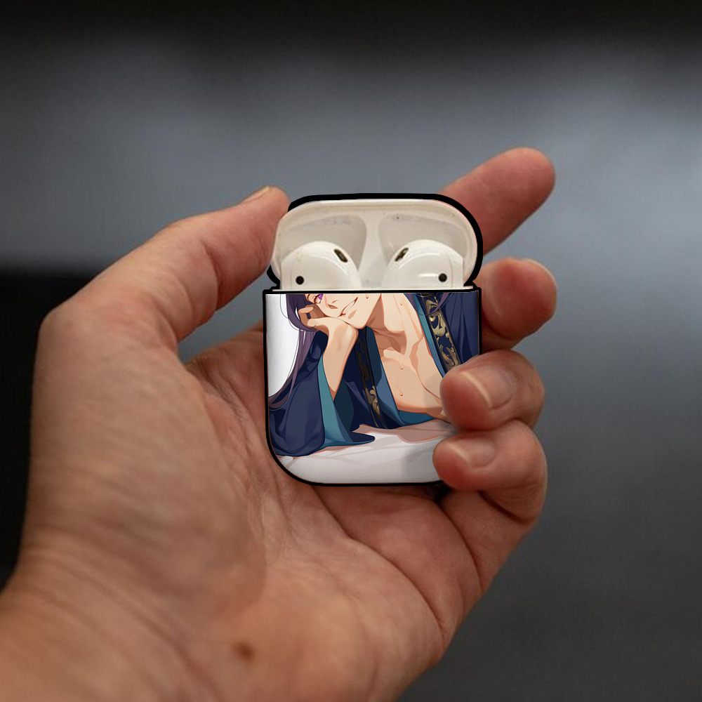 薬屋のひとりごと The Apothecary Diaries AirPods 第2世代保護ケース ハードシェル ブラック 耐衝撃・防指紋・カラビナ付き