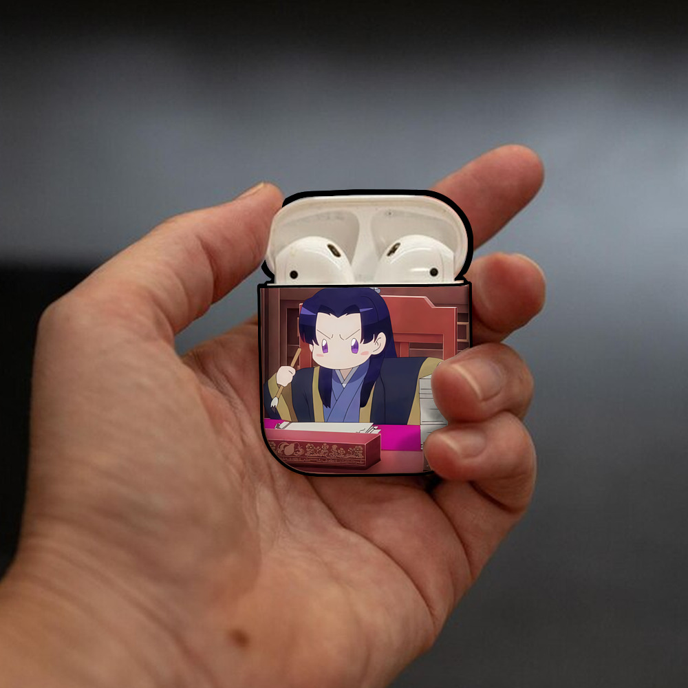 薬屋のひとりごと The Apothecary Diaries AirPods 第2世代保護ケース ハードシェル ブラック 耐衝撃・防指紋・カラビナ付き
