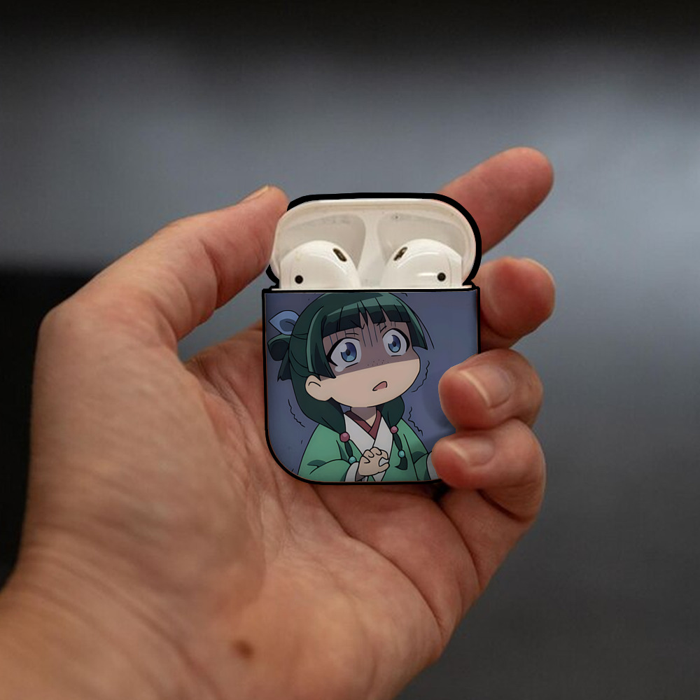 薬屋のひとりごと The Apothecary Diaries AirPods 第2世代保護ケース ハードシェル ブラック 耐衝撃・防指紋・カラビナ付き