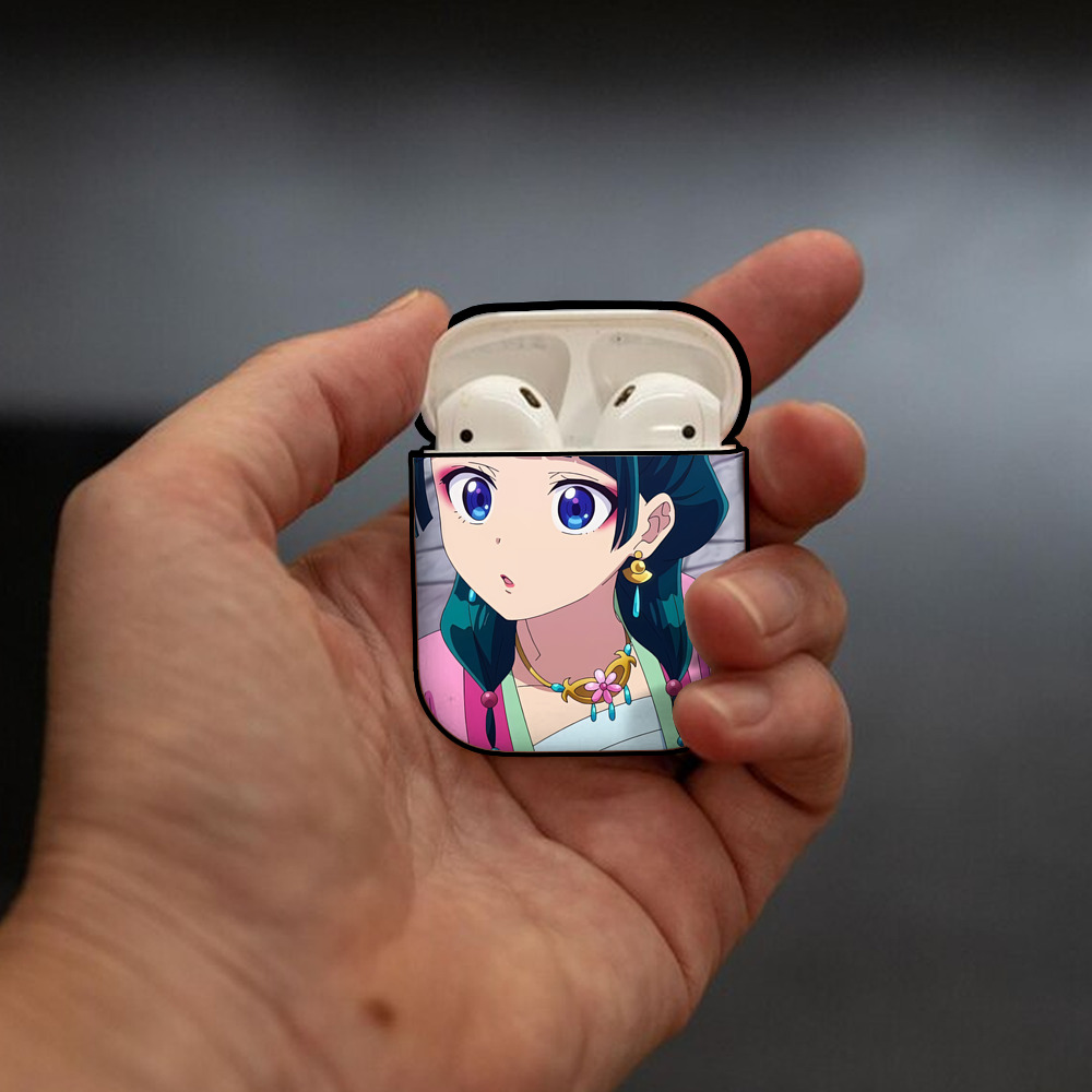 薬屋のひとりごと The Apothecary Diaries AirPods 第2世代保護ケース ハードシェル ブラック 耐衝撃・防指紋・カラビナ付き