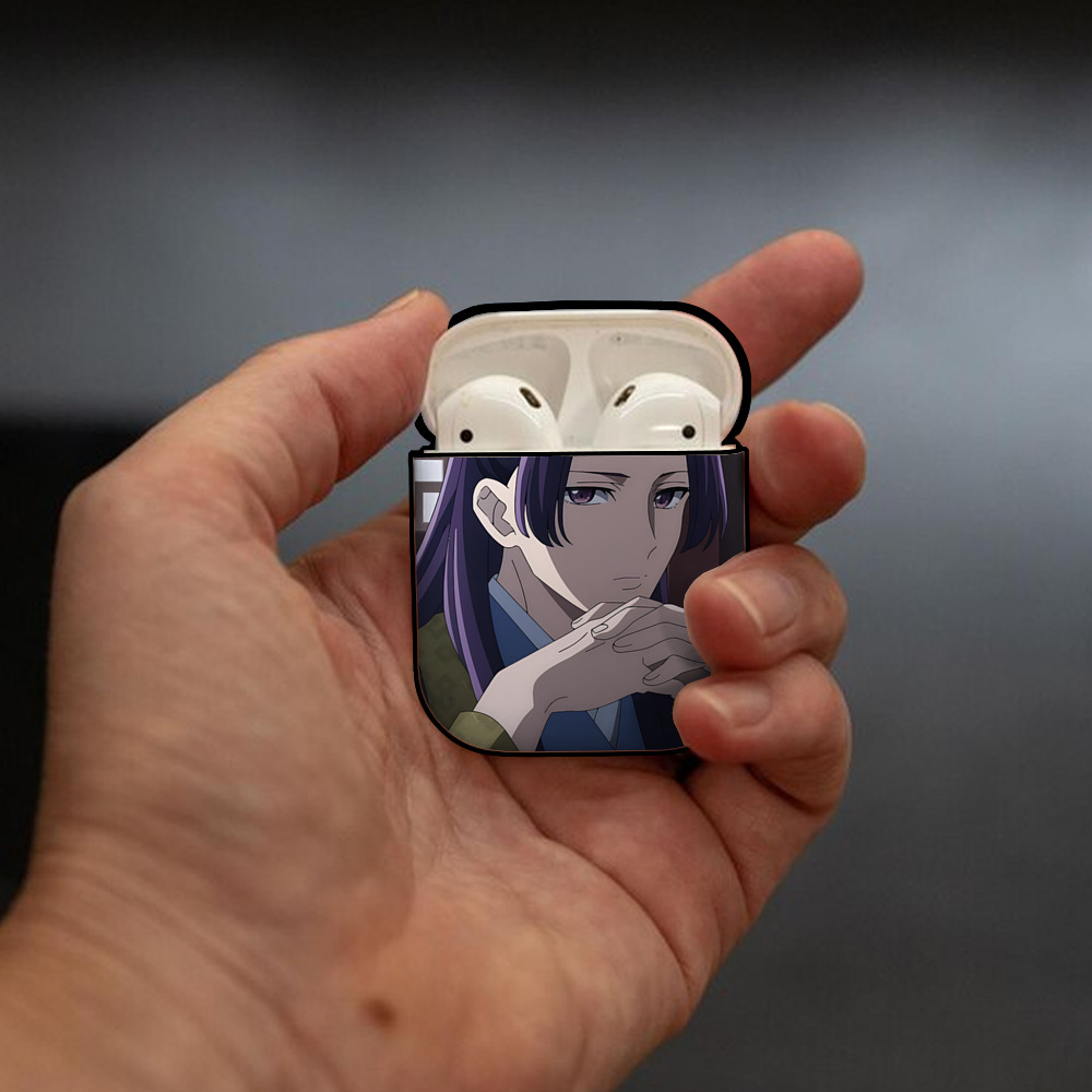 薬屋のひとりごと The Apothecary Diaries AirPods 第2世代保護ケース ハードシェル ブラック 耐衝撃・防指紋・カラビナ付き