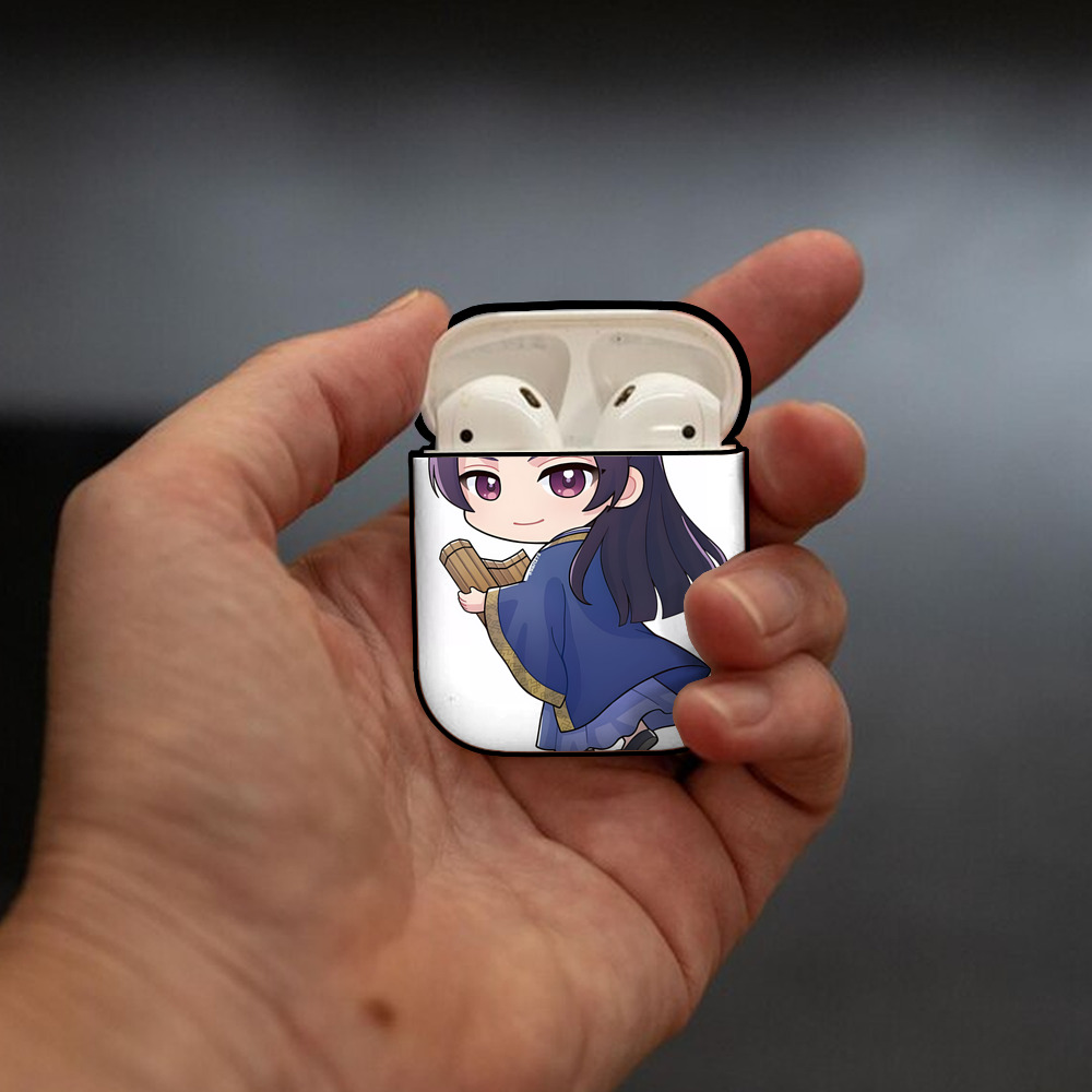 薬屋のひとりごと The Apothecary Diaries AirPods 第2世代保護ケース ハードシェル ブラック 耐衝撃・防指紋・カラビナ付き